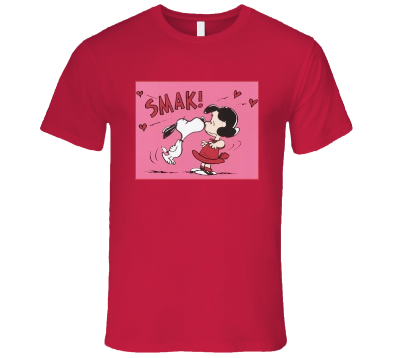 Snoopy & Lucy Charlie Brown Peanuts Valentines Smak! Tshirt Snoopy & Lucy Charlie Brown Peanuts Valentines Smak! Tshirt