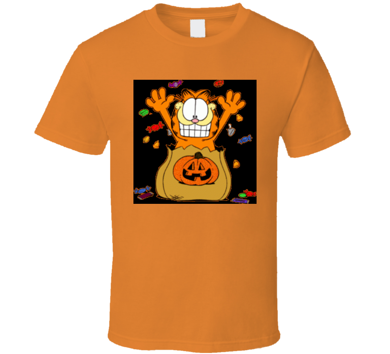Retro Garfield Cartoon Halloween Treats Tshirt Retro Garfield Cartoon Halloween Treats Tshirt