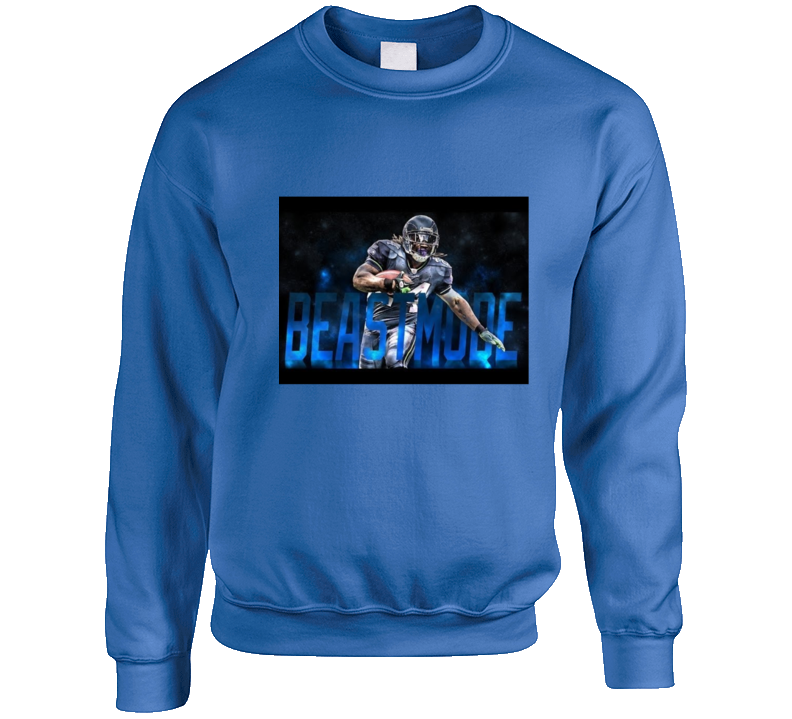 Marshawn Lynch Beast Mode Nfl Football Crewneck Sweatshirt Marshawn Lynch Beast Mode Nfl Football Crewneck Sweatshirt