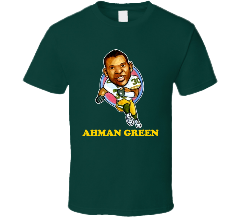 Ahman Green Green Bay Football Caricature T Shirt Ahman Green Green Bay Football Caricature T Shirt
