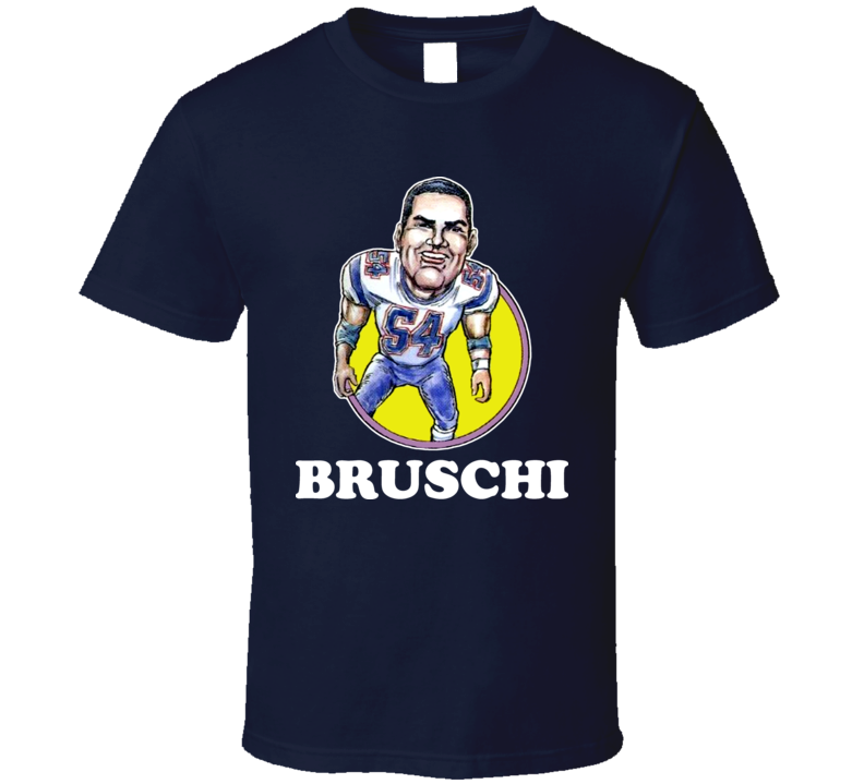 Teddy Bruschi New England Football Linebacker Retro Legend Caricature T Shirt Teddy Bruschi New England Football Linebacker Retro Legend Caricature T Shirt