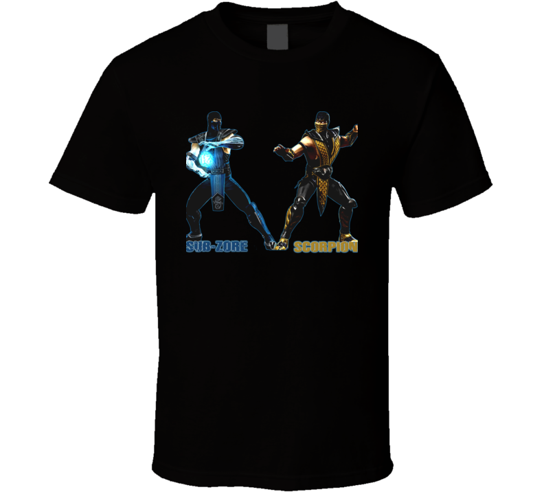 Sub Zero Vs Scorpion Mortal Kombat Video Game T Shirt Sub Zero Vs Scorpion Mortal Kombat Video Game T Shirt
