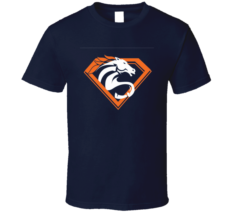 Denver Superman Bronco Logo Hybrid Manning MVP Superbowl Football T Shirt Denver Superman Bronco Logo Hybrid Manning MVP Superbowl Football T Shirt