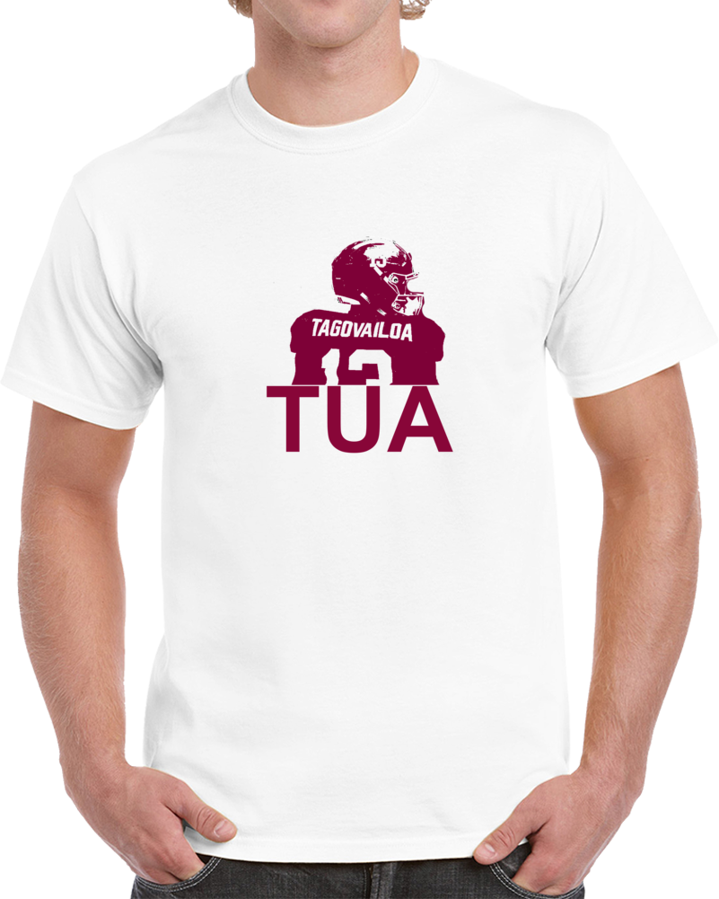 Tua Tagovailoa Alabama Qb Touchdown Sihouette T Shirt Tua Tagovailoa Alabama Qb Touchdown Sihouette T Shirt