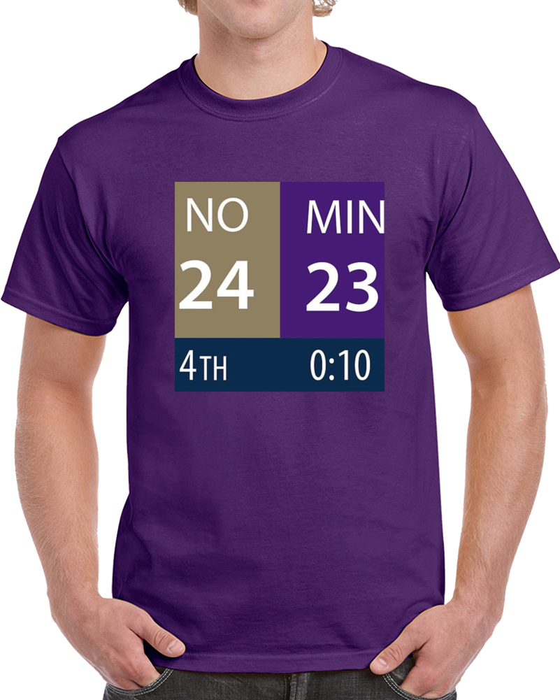Minnesota Miracle Comeback Game Clock Scoreboard Football T Shirt Minnesota Miracle Comeback Game Clock Scoreboard Football T Shirt