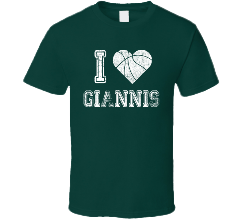 I Love Giannis Greek Freak Antentokoumpo Milwaukee Basketball T Shirt I Love Giannis Greek Freak Antentokoumpo Milwaukee Basketball T Shirt