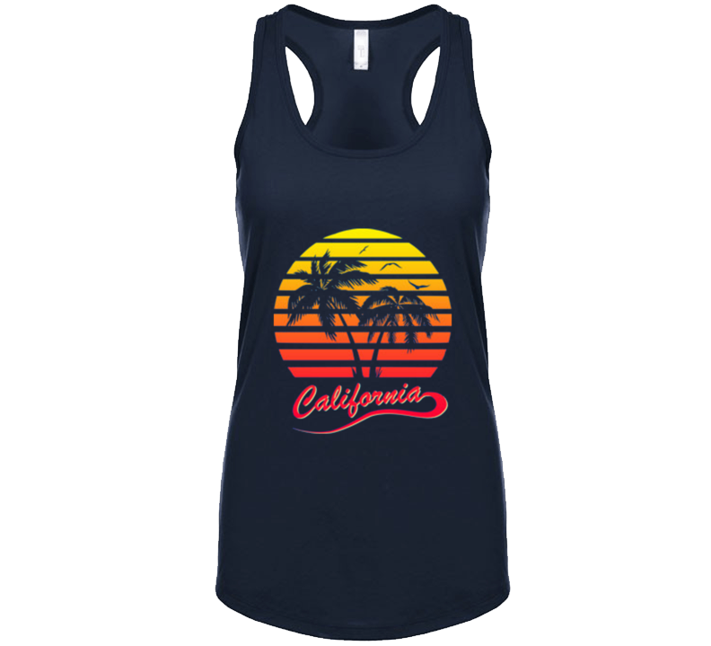 California Retro 80's Vintage Womens Ladies Racerback Tank Top California Retro 80's Vintage Womens Ladies Racerback Tank Top