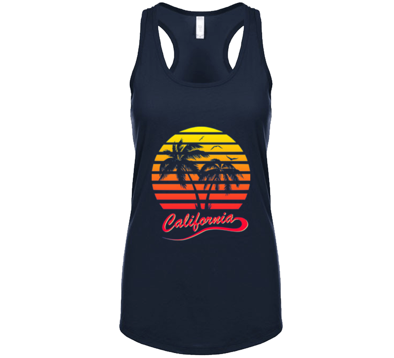 California Retro 80's Vintage Womens Ladies Racerback Tank Top