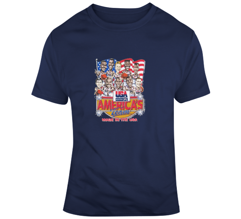 Usa 1992 Dream Team Retro Basketball Caricature T Shirt Usa 1992 Dream Team Retro Basketball Caricature T Shirt