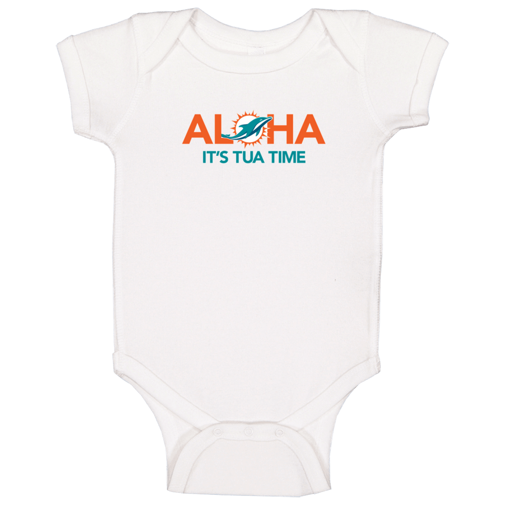 Aloha It's Tua Time Tagovailoa Qb Miami Football Baby One Piece Aloha It's Tua Time Tagovailoa Qb Miami Football Baby One Piece