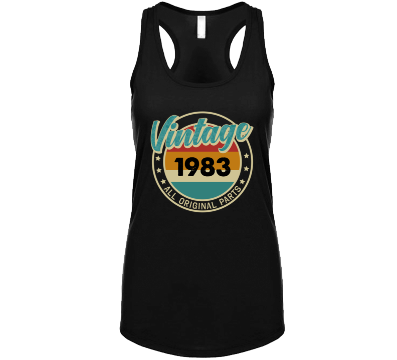 Vintage 1983 Retro Birthday Gift Idea Ladies Racerback Tanktop