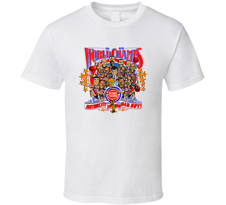 1989 Detroit Champs Bad Boys Retro Basketball Caricature T Shirt 1989 Detroit Champs Bad Boys Retro Basketball Caricature T Shirt
