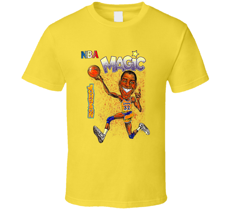 Magic Johnson Los Angeles Caricature Retro Basketball T Shirt Magic Johnson Los Angeles Caricature Retro Basketball T Shirt