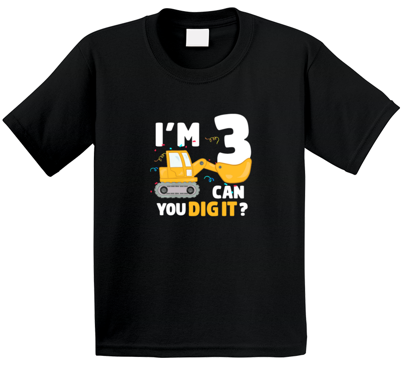 3 Year Old Construction Bulldozer Birthday T Shirt 3 Year Old Construction Bulldozer Birthday T Shirt