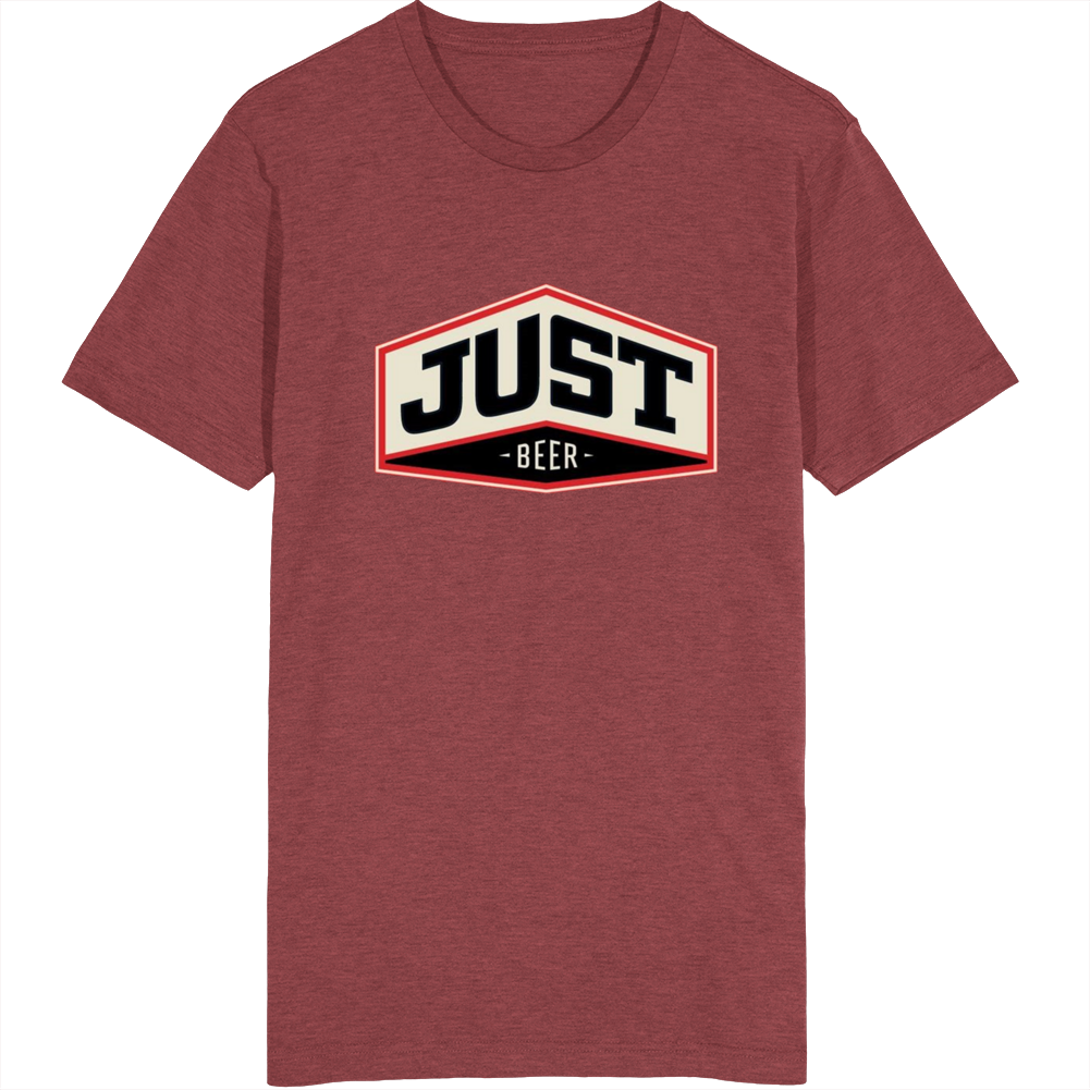 Just Beer Crimson Red Retro Vintage T Shirt Just Beer Crimson Red Retro Vintage T Shirt