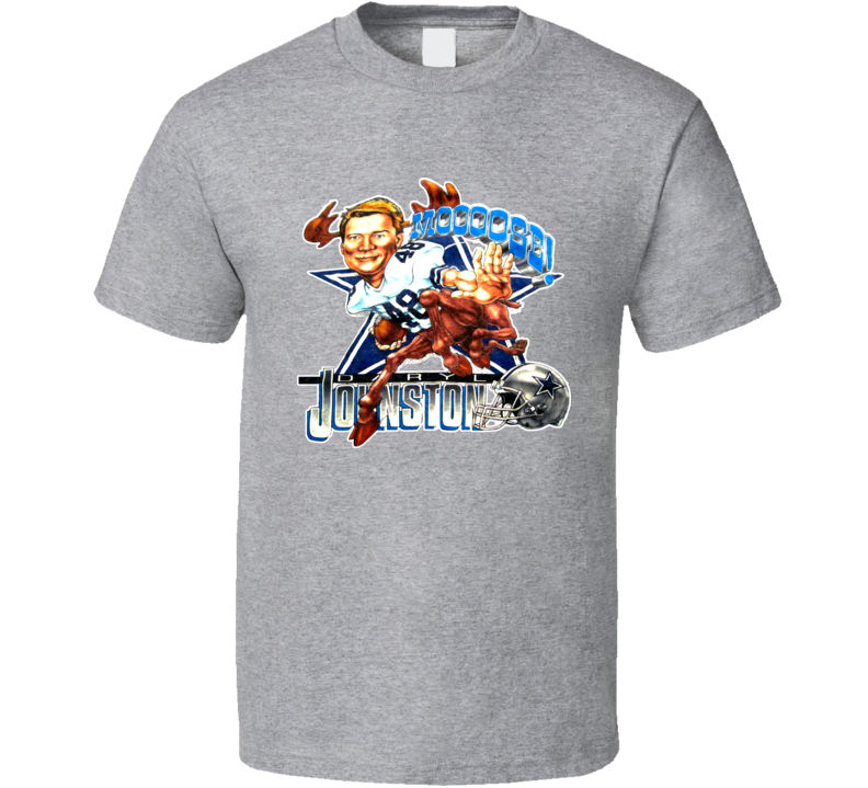 Daryl Moose Johnston Dallas Football Caricature Vintage T Shirt