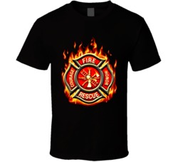 Classic Fire Rescue Fire Fighter FF2065 T Shirt 165403