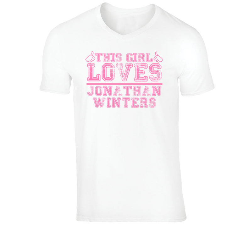 Jonathan Winters Funny Comedian Comedy This Girl Loves Pink V-Neck T s Jonathan Winters Funny Comedian Comedy This Girl Loves Pink V-Neck T s