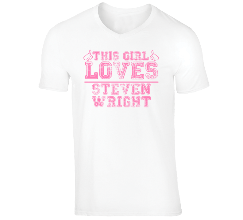 Steven Wright Funny Comedian Comedy This Girl Loves Pink V-Neck T shir