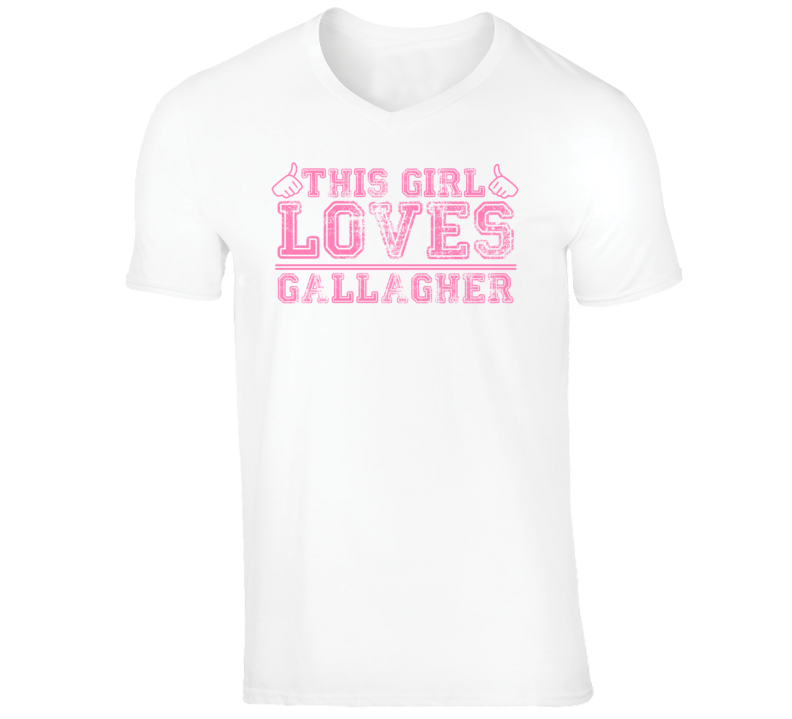 Gallagher Funny Comedian Comedy This Girl Loves Pink V-Neck T shirt