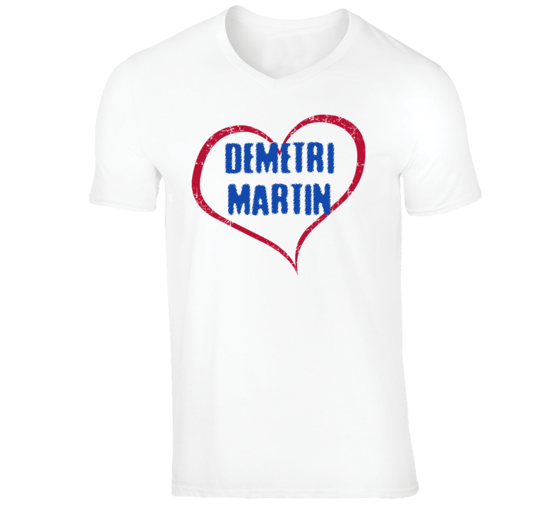 Demetri Martin Funny Comedian Comedy Big Heart Love For V-Neck T shirt Demetri Martin Funny Comedian Comedy Big Heart Love For V-Neck T shirt