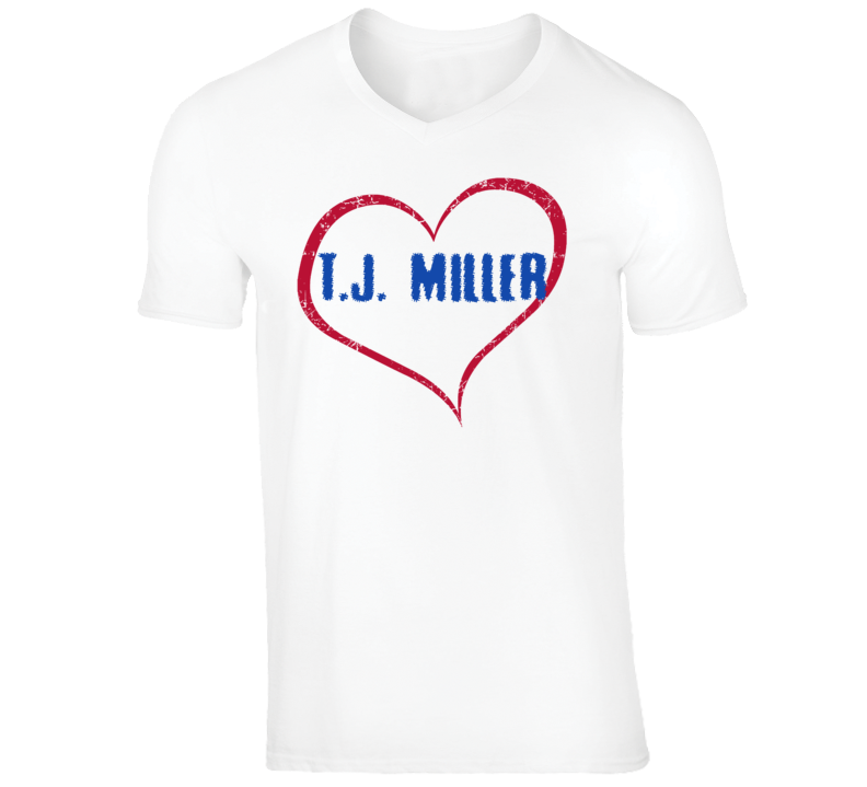 TJ Miller Funny Comedian Comedy Big Heart Love For V-Neck T shirt