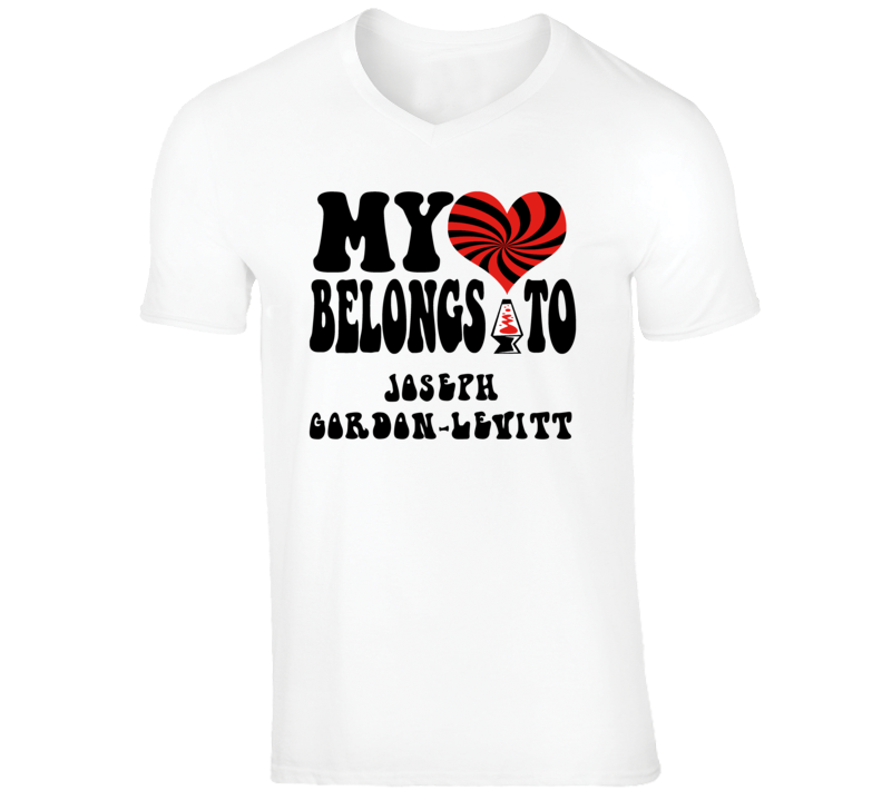 Joseph Gordon-Levitt Funny Comedian Comedy My Heart Belongs To V-Neck Joseph Gordon-Levitt Funny Comedian Comedy My Heart Belongs To V-Neck