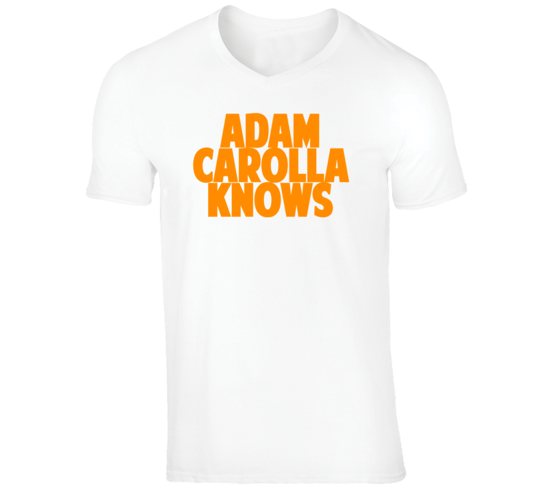 Adam Carolla Funny Comedian Comedy Bo Knows Parody V-Neck T shirt Adam Carolla Funny Comedian Comedy Bo Knows Parody V-Neck T shirt
