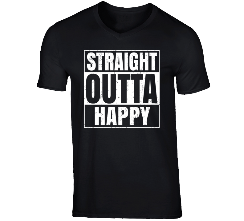 Straight Outta Happy Snow White and the Seven Dwarfs Cartoon Character T Shirt