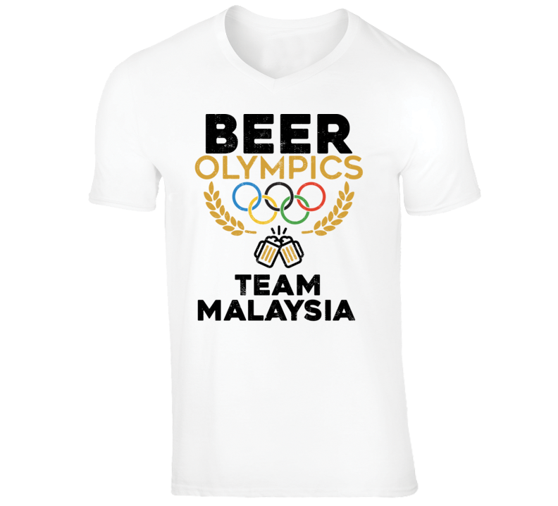 Beer Olympics Team Malaysia Country World Funny Drinking T Shirt