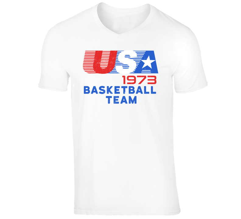 USA 1973 Basketball Team American Olympic Games Athlete Retro T Shirt
