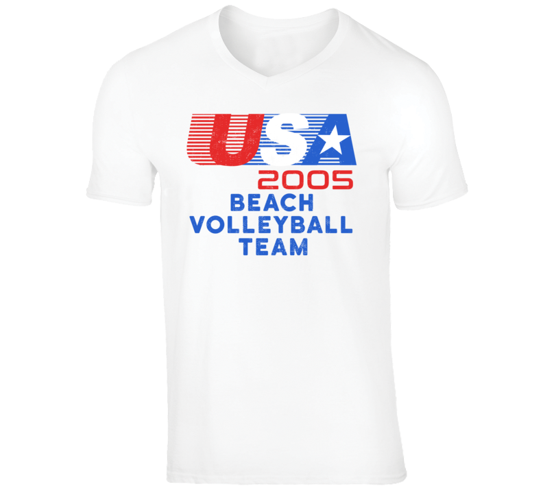 USA 2005 Beach Volleyball Team American Olympic Games Athlete Retro T 