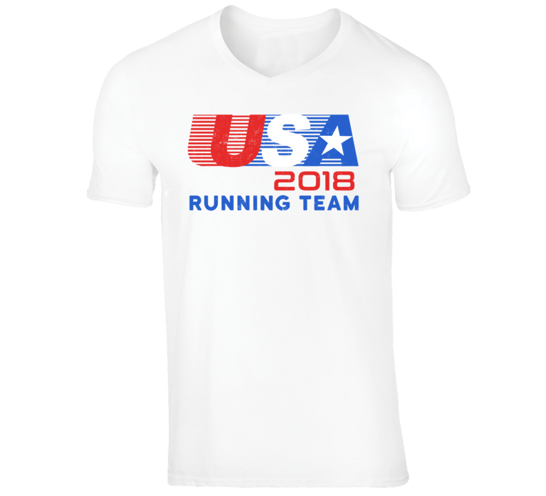 USA 2018 Running Team American Olympic Games Athlete Retro T Shirt
