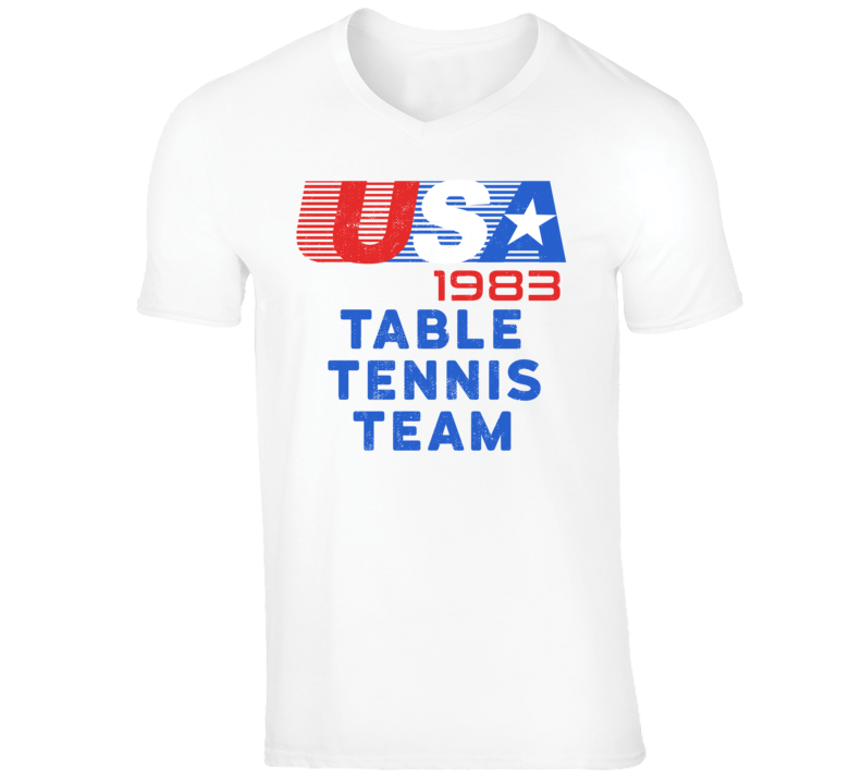 USA 1983 Table Tennis Team American Olympic Games Athlete Retro T Shir