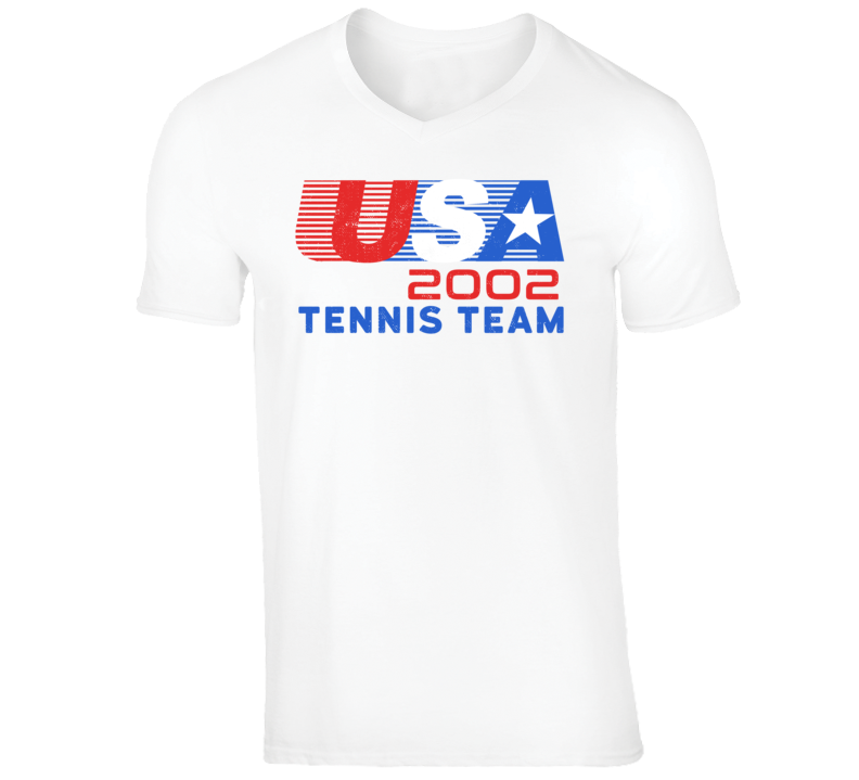 USA 2002 Tennis Team American Olympic Games Athlete Retro T Shirt