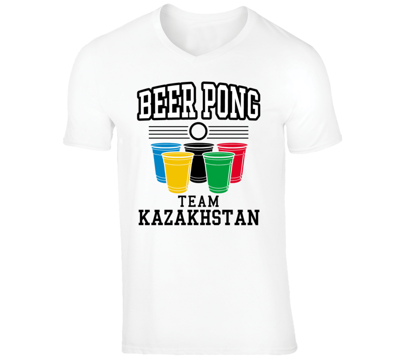 Team Kazakhstan Beer Pong Olympic Games Funny Drinking T Shirt