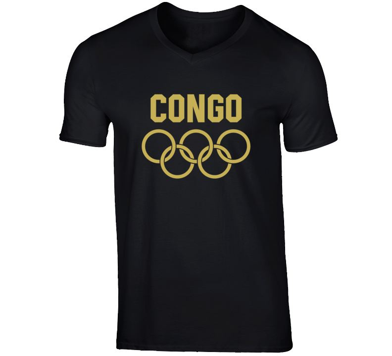 Team Congo Olympic Games Rings Logo Country Support T Shirt