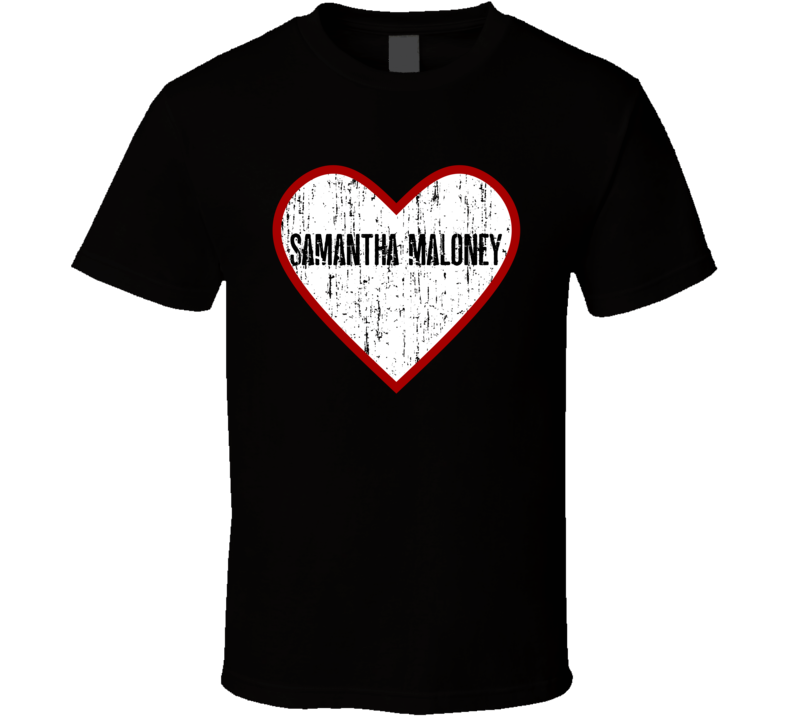 Samantha Maloney Distressed Heart Drummer Band Music Fan T Shirt