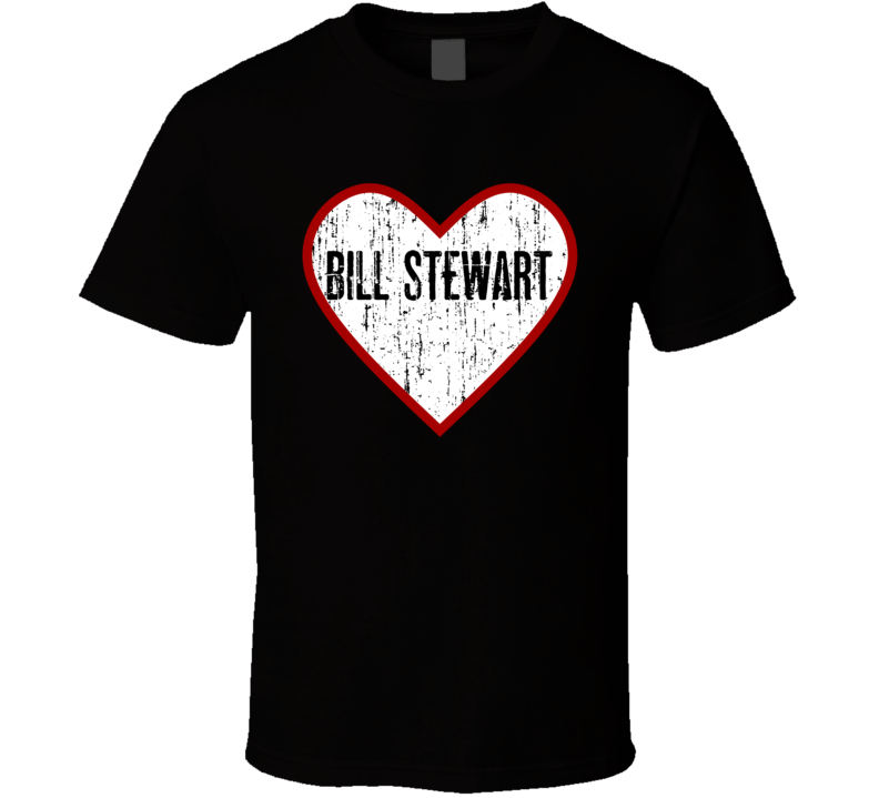 Bill Stewart Distressed Heart Drummer Band Music Fan T Shirt