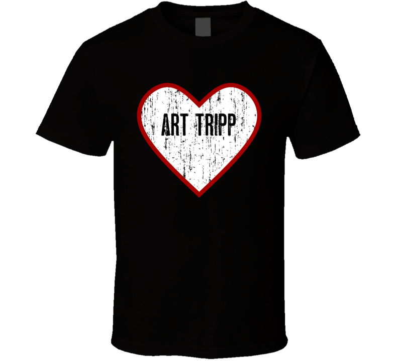 Art Tripp Distressed Heart Drummer Band Music Fan T Shirt
