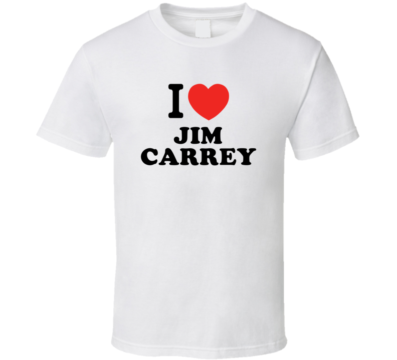 I Heart Jim Carrey Action Movie Star Actor Fan T Shirt