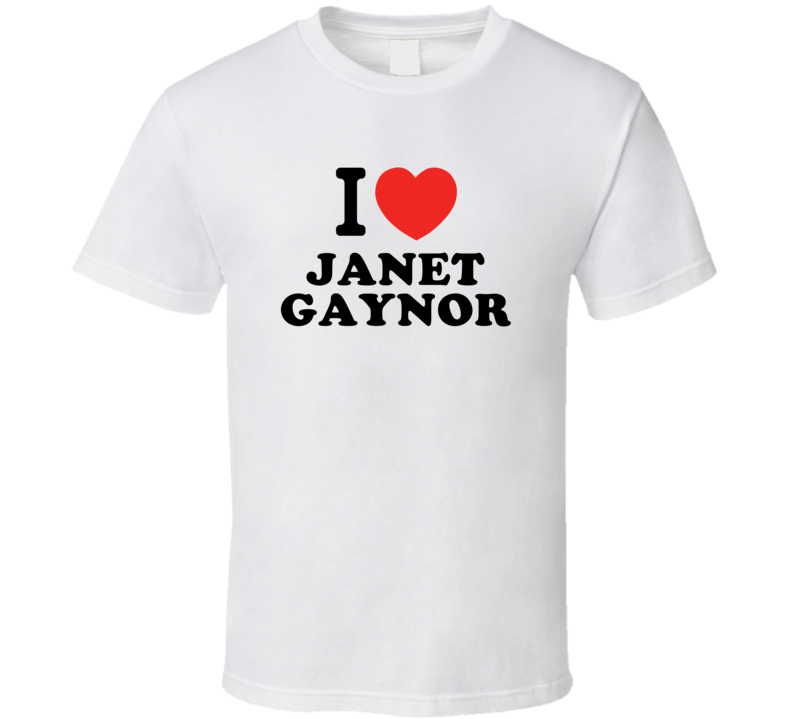 I Heart Janet Gaynor Action Movie Star Actor Fan T Shirt