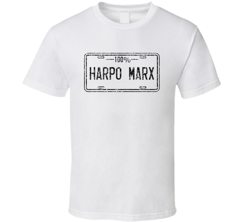 Harpo Marx 100 Percent Comedian Comedy Worn Look Fan T Shirt Harpo Marx 100 Percent Comedian Comedy Worn Look Fan T Shirt