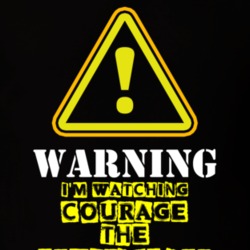 Courage the Cowardly Dog Arthur Anderson Eustace Bagge TV Show Warning I'm Watching Funny T Shirt 6311205