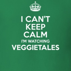 VeggieTales Lisa Vischer Junior Asparagus TV Show I Can't Keep Calm Parody T Shirt 6432713