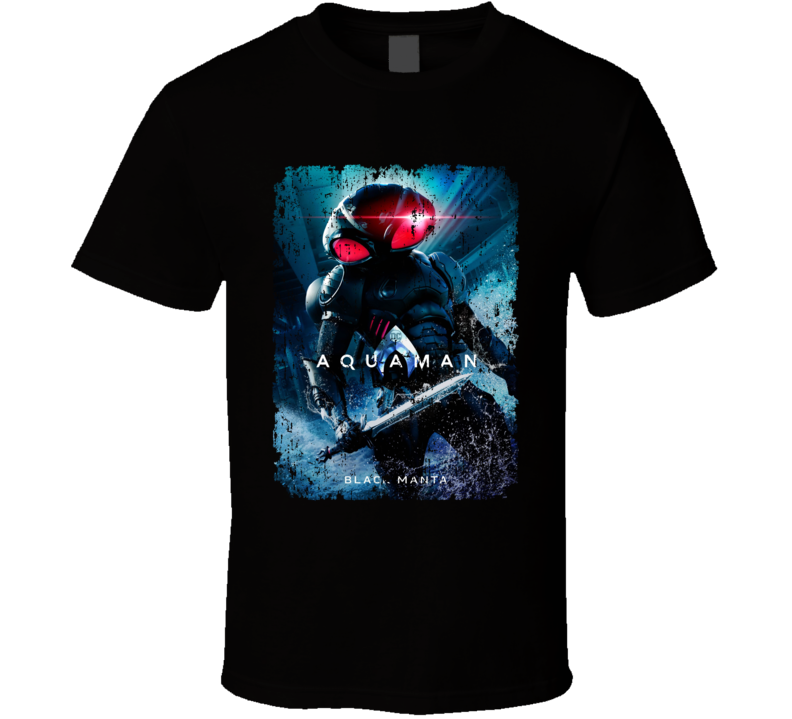 Aquaman Movie Poster Black Manta Comics Aged T Shirt