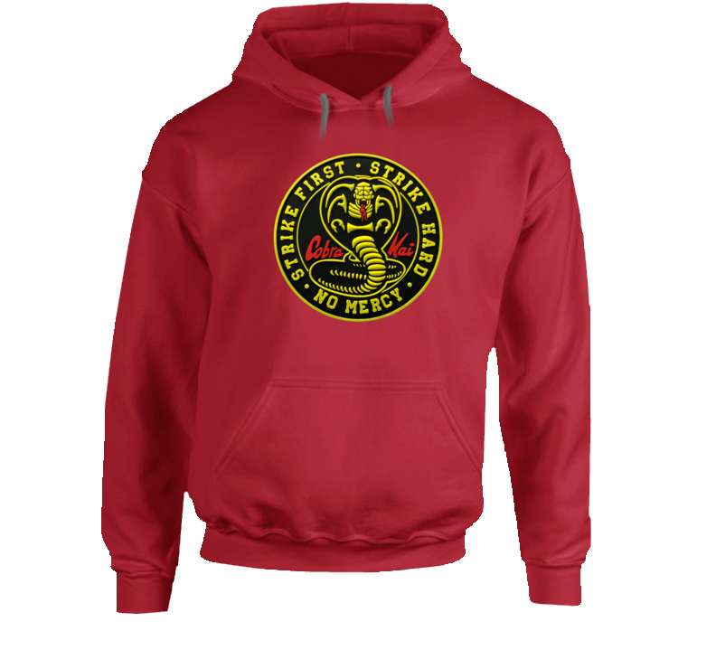 Cobra Kai Tv Show Logo Strike First Hard Karate Kid Hoodie