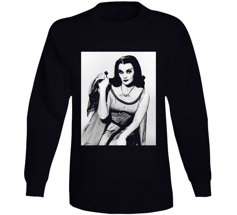 Lily Munster Photo Art Munsters Cult Tv Show Black Long Sleeve T Shirt