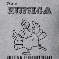 Its a Zuniga Thanksgiving Name Parody Funny T Shirt 32867311