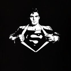 Superman Reeves Movie Comic Books White Stencil T Shirt 34551940